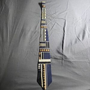 Abstract Design Tie in Navy and Gold